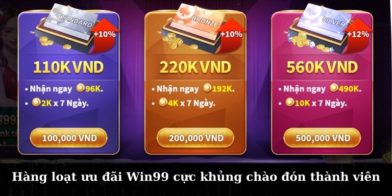 Hàng loạt ưu đãi Win99 cực khủng chào đón thành viên